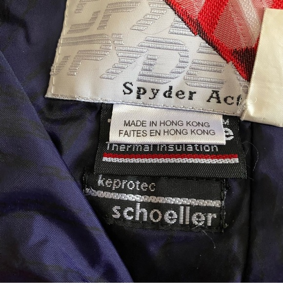 Spyder Vintage Ski Bibs Snow Pants Thinsulate Insulated Retro Red Yellow: 14 - Picture 9 of 14